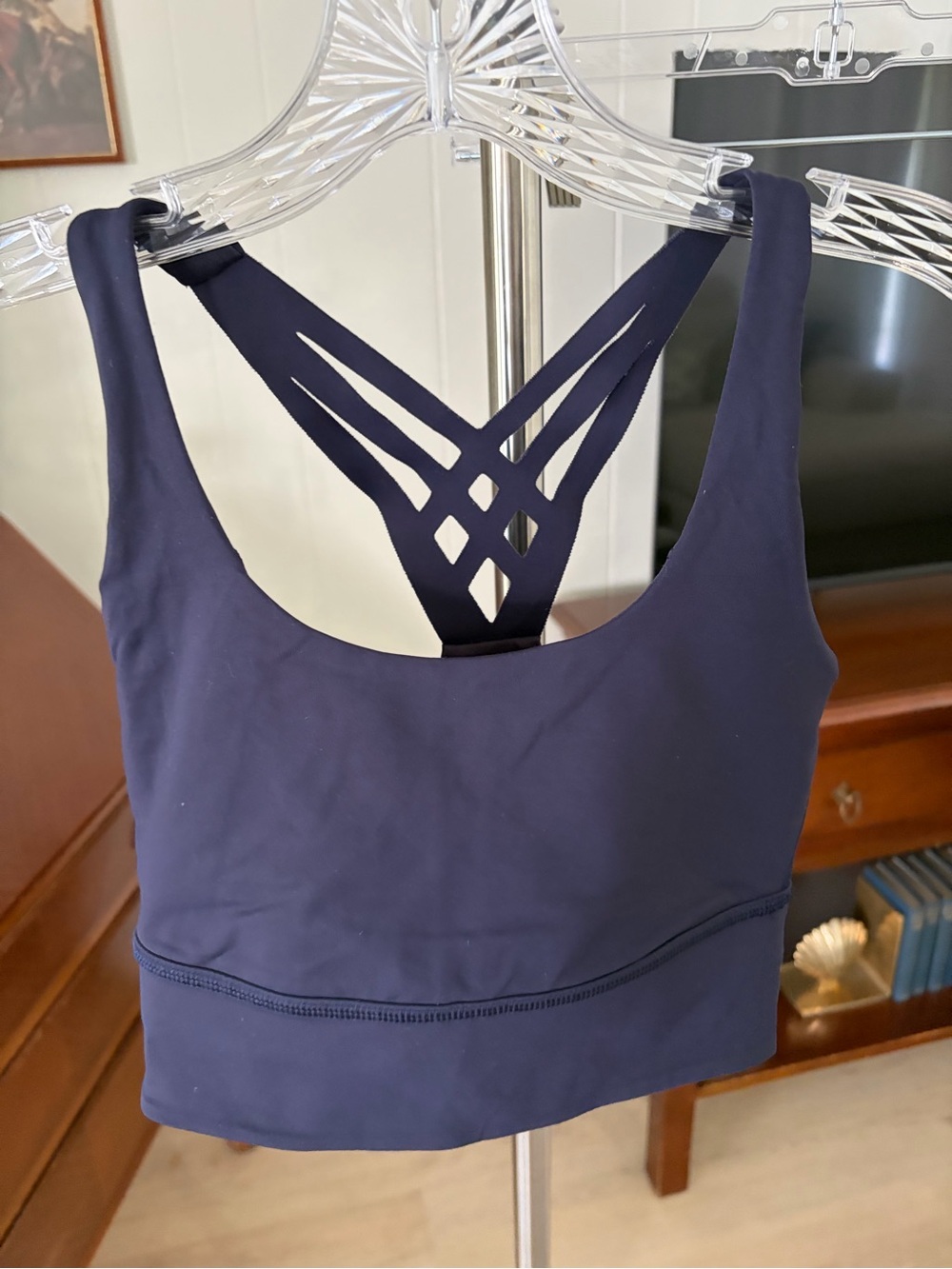 Lululemon Navy Strappy Back Longline Sports Bra